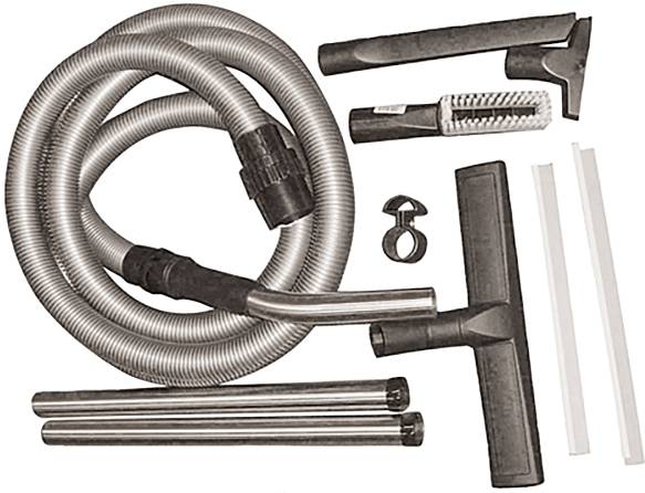 Set di accessori per aspirapolvere con tubo flessibile, tubi metallici, bocchetta per pavimenti, spazzole e adattatori. Ideale per la pulizia di diverse superfici.