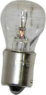 Lampadina con attacco metallico, accesa e illuminata, simboleggia idee o invenzioni.