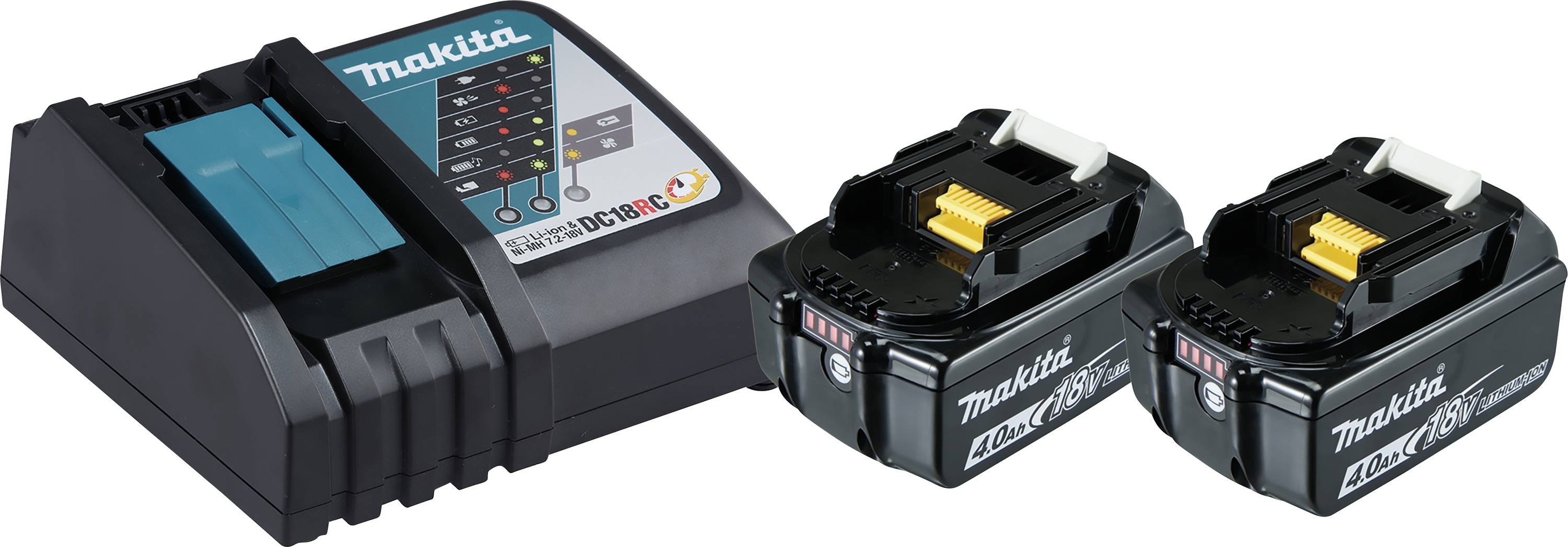 Makita DC18RC - Power Source Kit - Batterieladegerät + Batterie 2 x - Li-Ion - 4 Ah - 72 Wh - 1 x Batterien laden (19749-0