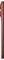 Vista laterale di uno smartphone rosso e sottile con doppia fotocamera, che mostra il design elegante e il posizionamento della fotocamera.