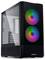 Case per PC con elementi in vetro e mesh, due ventole RGB luminose anteriori. Estetica di design moderna e stilosa.