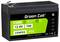 Custodia per batteria nera del marchio Green Cell con etichetta verde, mostra specifiche: '12,8V, 7Ah, LiFePo4, IP54', adatta per applicazioni avanzate.