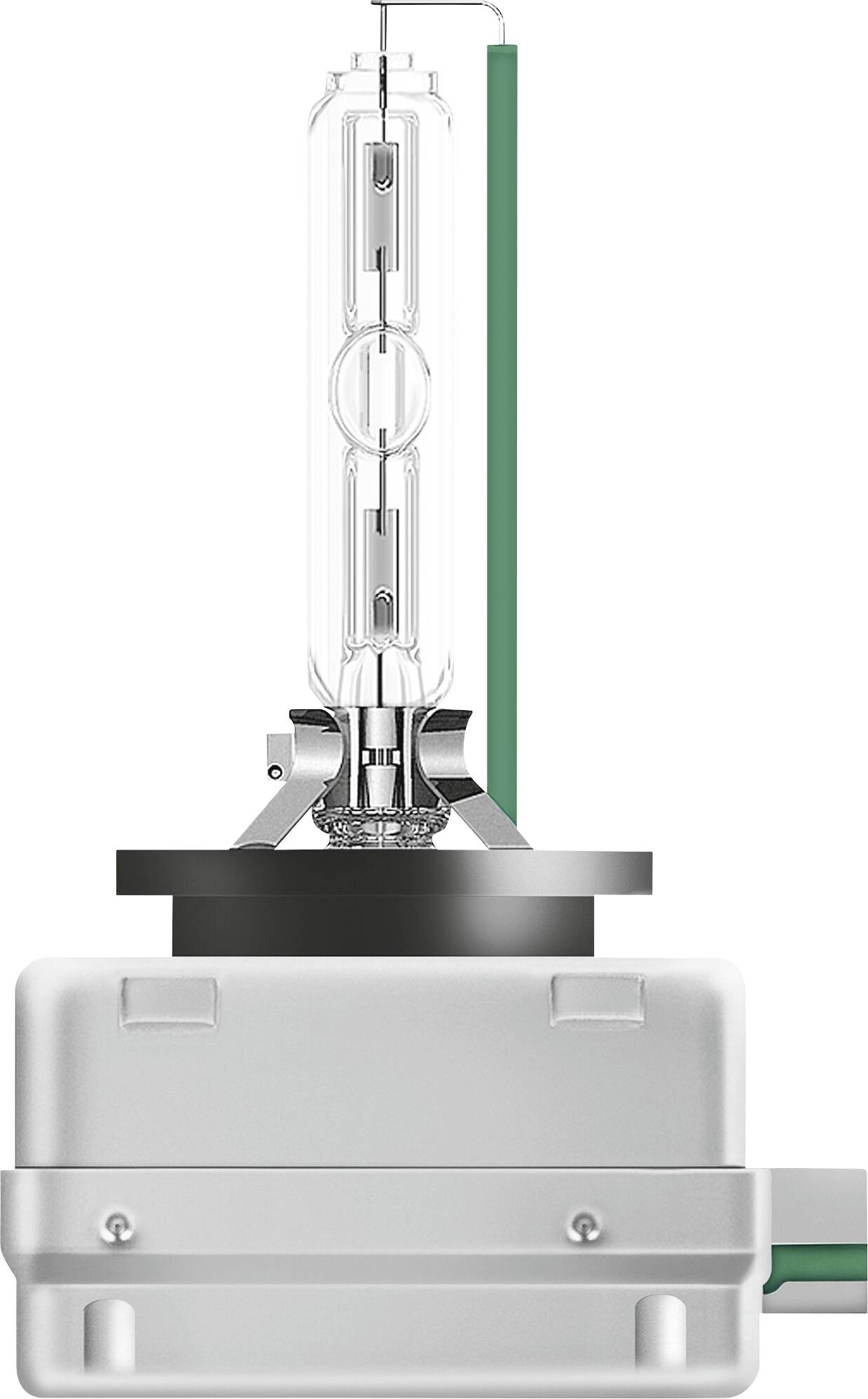 'Lampada industriale con base metallica e tubo in vetro, componente elettrotecnico, idonea per applicazioni nell'industria dell'illuminazione.'