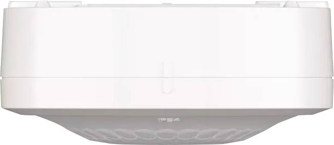 Rilevatore di fumo a soffitto di colore bianco con luce LED integrata.
