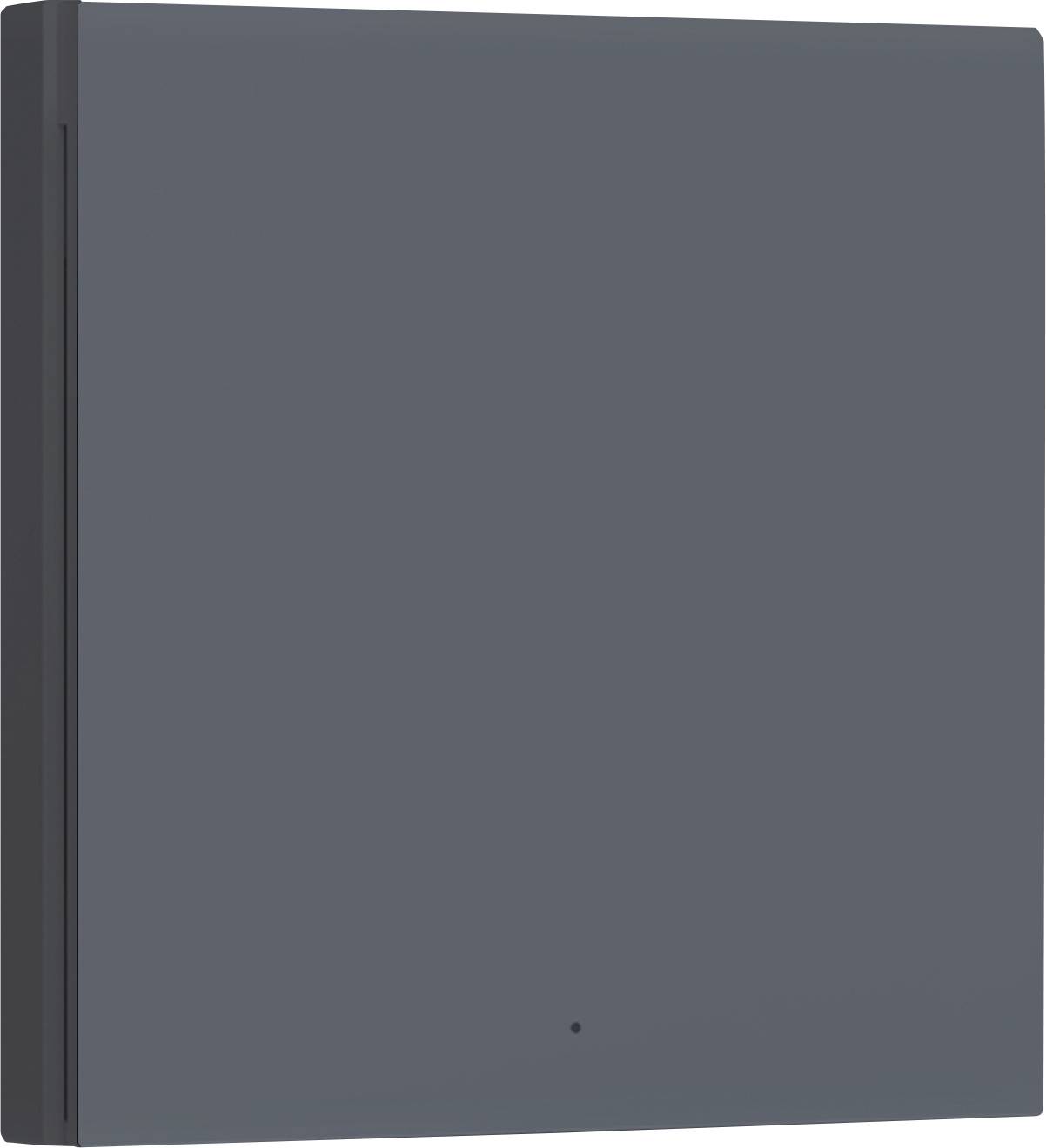 Un involucro metallico rettangolare grigio scuro.