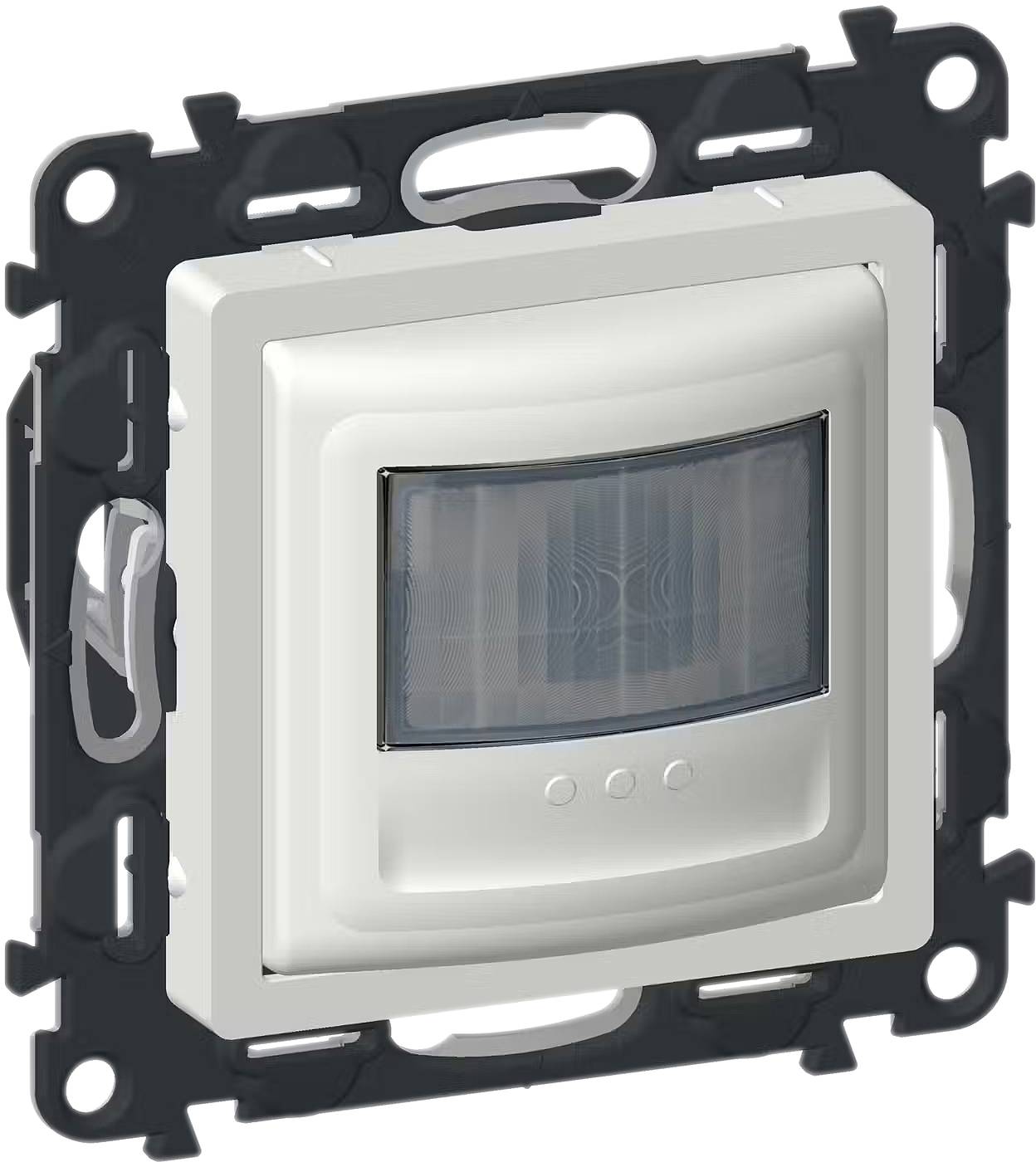 Rilevatore di movimento in cornice quadrata, idoneo per montaggio a parete per il controllo automatico dell'illuminazione.