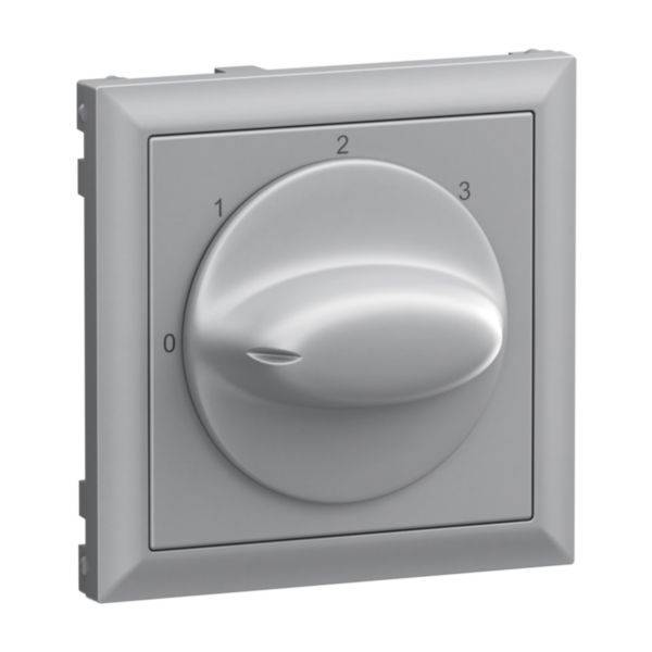 Un interruttore a parete grigio con una manopola girevole numerata da 0 a 3, per regolare funzioni come luce o ventilatore.