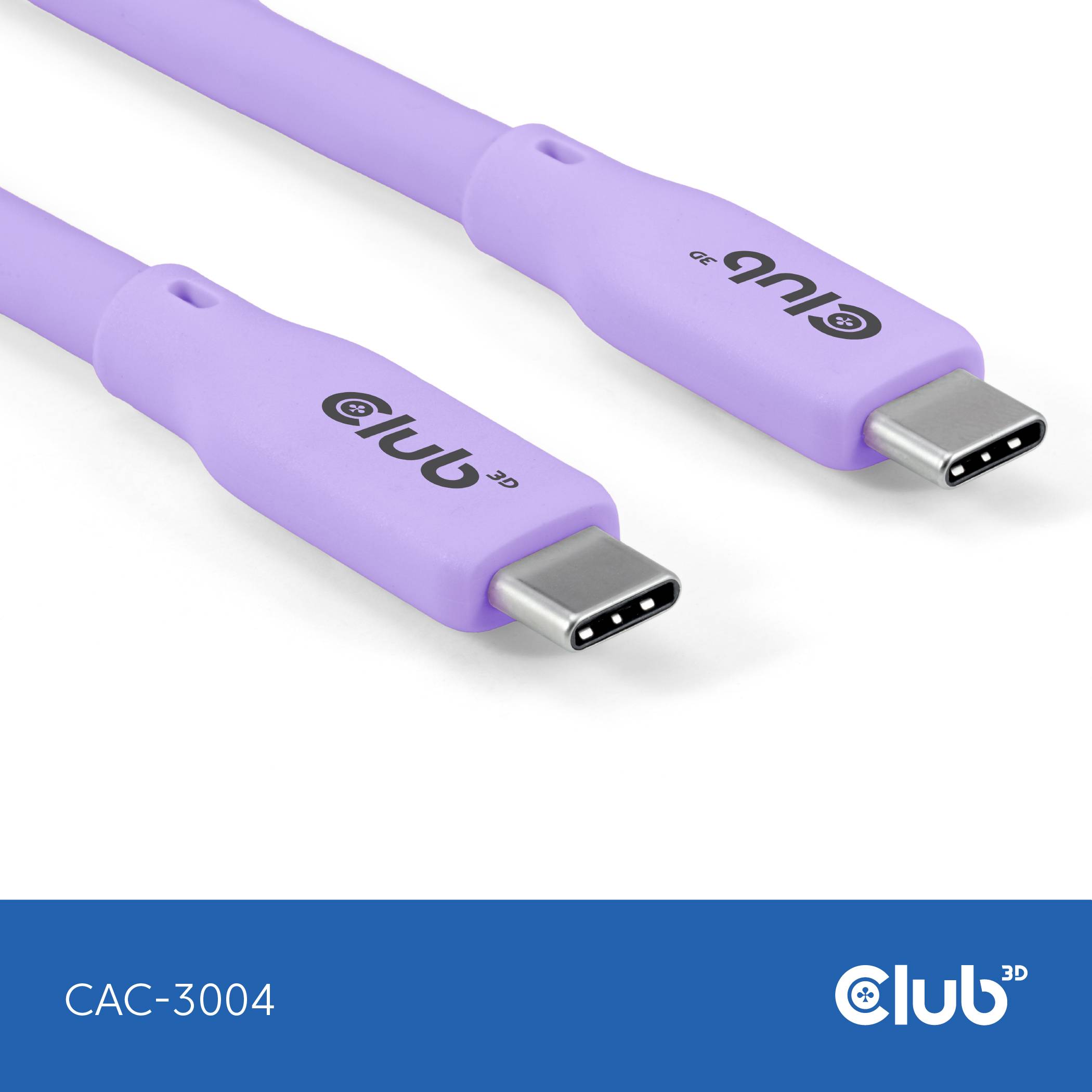 club3D Cavo USB-C USB4™ Spina USB-C® 2.00 m Violetto CAC-3004-5