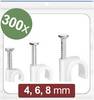 Quadrios 24CA424 Chiodino fissacavo 24CA424 Intervallo Ø fascio 2 fino a 8 mm Bianco 300 pz.