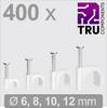 TRU COMPONENTS T24CA127 Chiodino fissacavo TC-13448460 Intervallo Ø fascio 3 fino a 12 mm Bianco 400 pz.