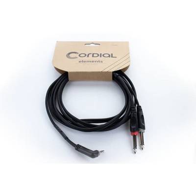 Cavo Jack di Cordial elements con due connettori. Confezione realizzata in materiale riciclabile.