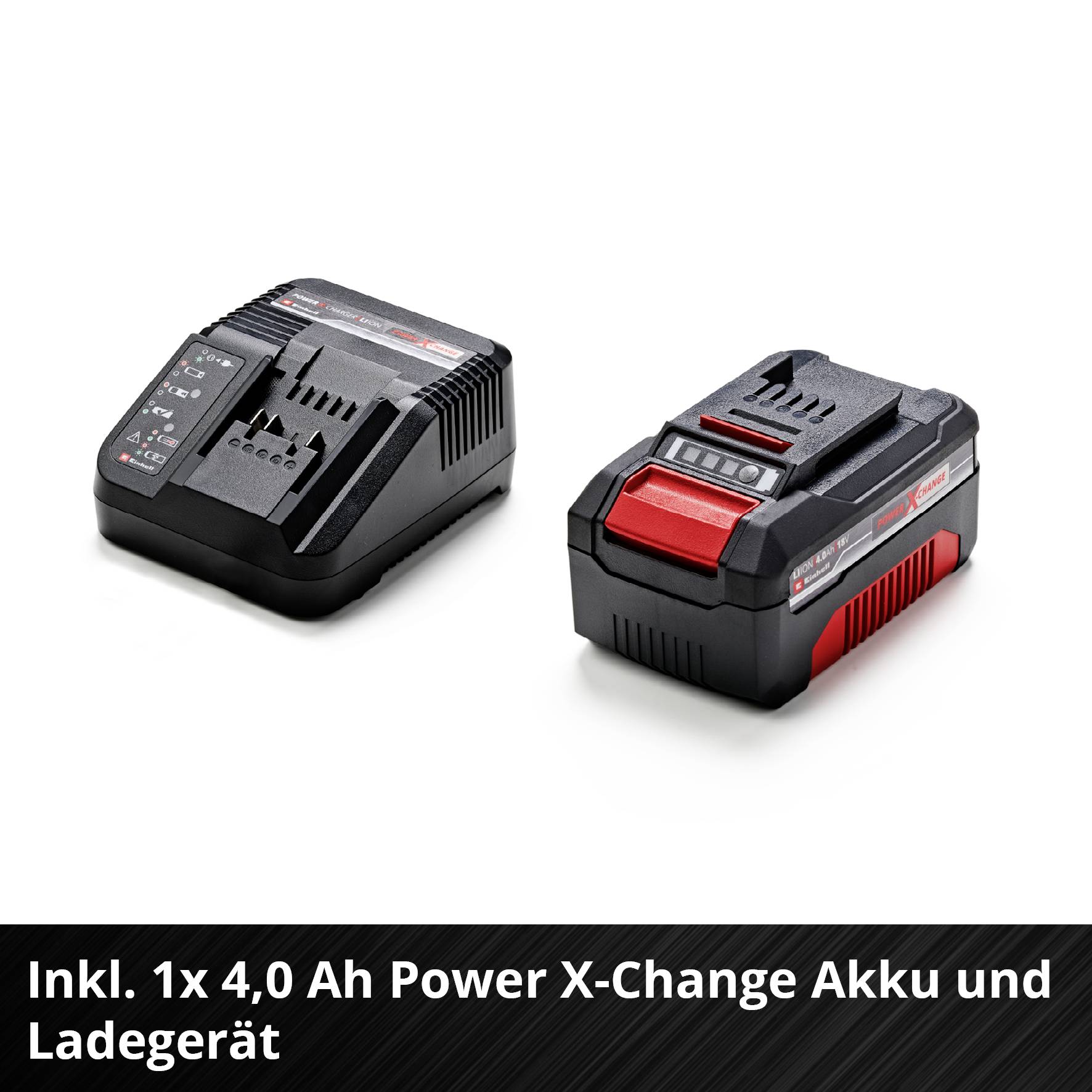 Incluso 1x batteria Power X-Change da 4,0 Ah e caricabatteria