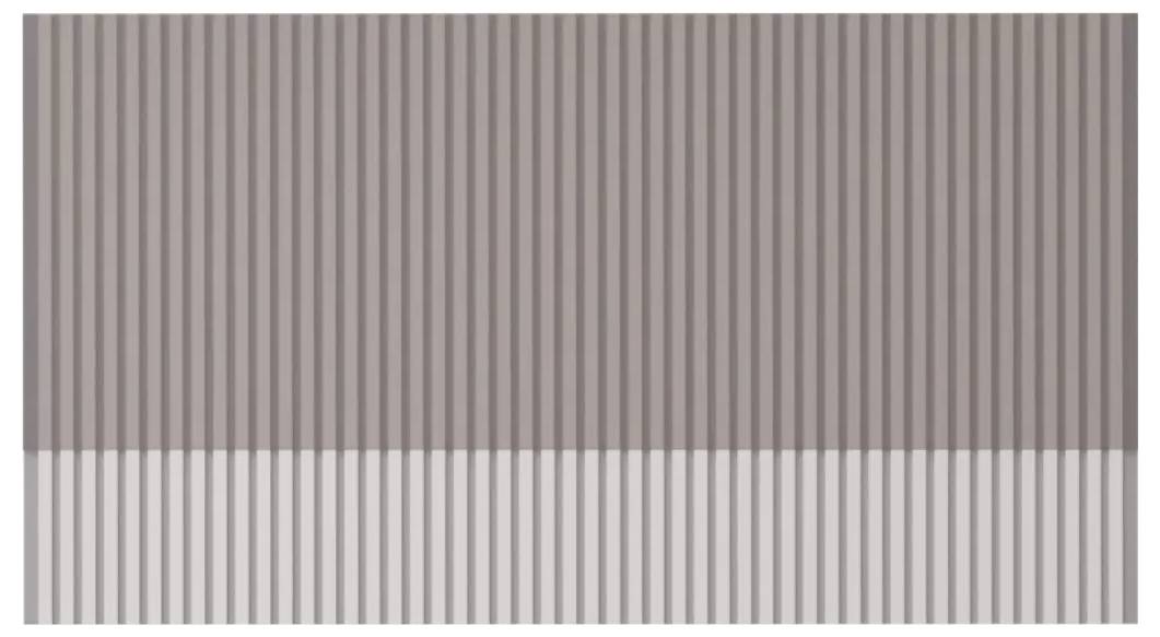 Immagine astratta di strisce verticali grigie e beige, con una sezione superiore più scura e una banda più chiara nella parte inferiore.