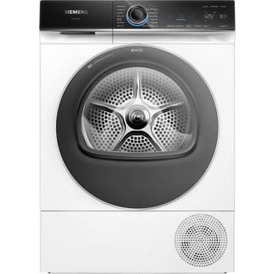 Asciugatrici Siemens bianche con display digitale e comandi neri.