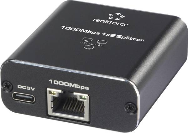 Renkforce RF-6739678 RF-GES-200 Switch di rete RJ45 2 Porte Alimentazione USB