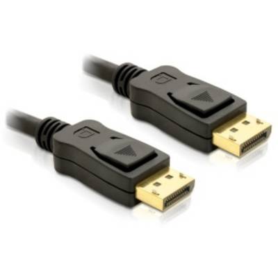 Due cavi DisplayPort neri con connettori dorati, disposti uno accanto all'altro.
