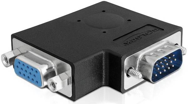Delock 65345 VGA Adattatore [1x Spina SUB-D a 15 poli - 1x Presa SUB-D a 15 poli] Nero