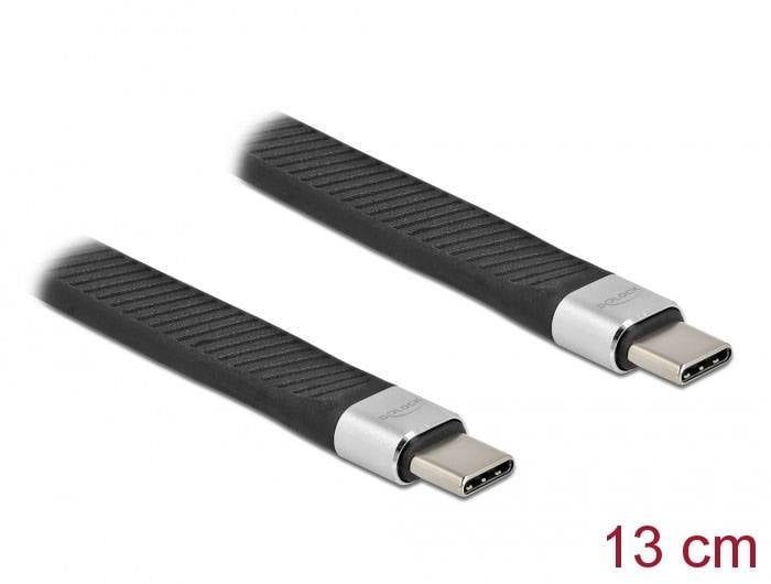 Delock Cavo USB-C USB 3.2 Gen2 Spina USB-C®, Spina USB-C® 0.13 m Nero piatto 86939