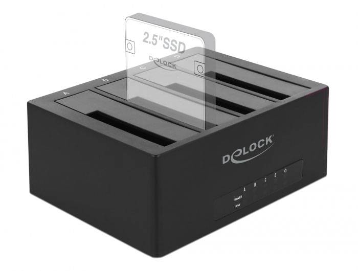 Delock 63930 SATA 6 Gb/s, USB-C®, Presa DC 3,5 mm Docking Station per hard disk-3