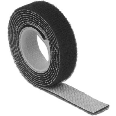 Delock 18709 Nastro a strappo per raggruppare Lato morbido e lato rigido (L x L) 1 m x 13 mm Nero 1 pz.-0