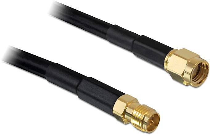 Delock Antenna WLAN Cavo [1x Spina RPSMA - 1x Presa RPSMA] 15 m Nero-0
