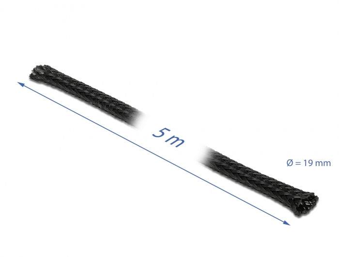 Delock 18850 18850 Guaina intrecciata Nero Poliestere 5 m 14 fino a 30 mm 1 pz.-2