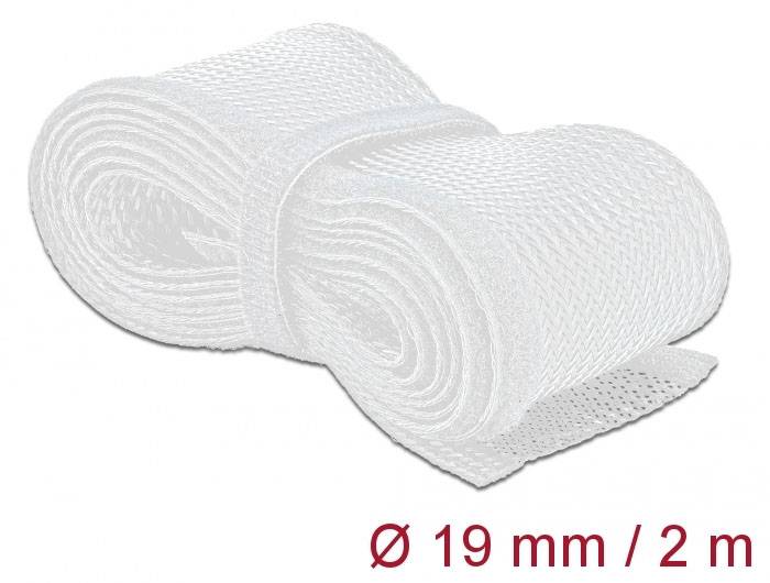 Delock 20702 20702 Guaina intrecciata Bianco Poliestere 2 m 12 mm (max) 1 pz.
