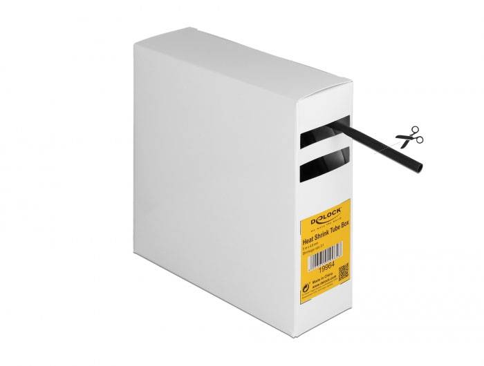 Delock 19964 Guaina termoretraibile Nero 4 mm Restringimento:3:1 1 pz.-2
