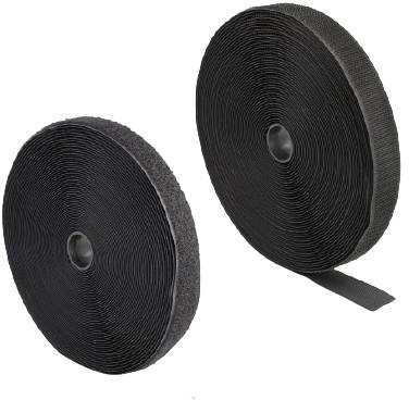 Delock 20851 Nastro a strappo da cucire Lato morbido e lato rigido (L x L) 15 m x 25 mm Nero 1 pz.-1