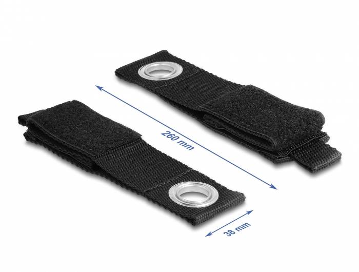 Delock Cintura in velcro con fibbia Lato morbido e lato rigido (Ø x L) 17 mm x 260 mm Nero 5 pz.-3