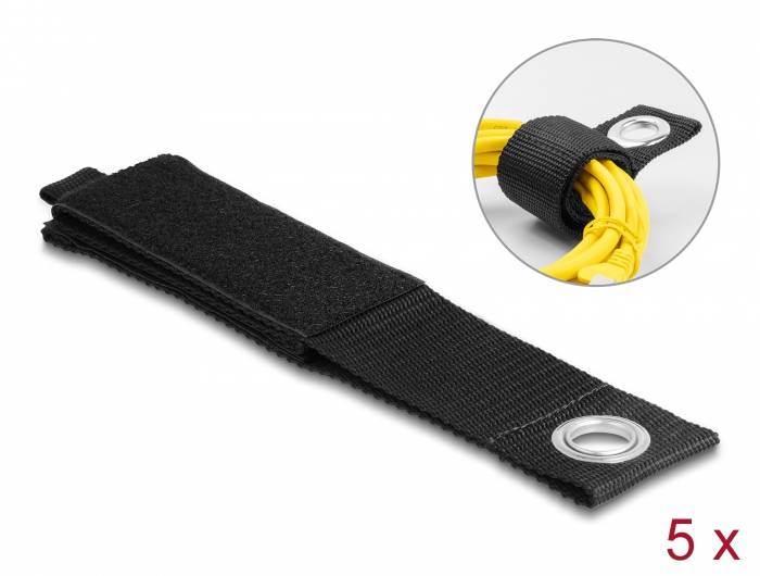 Delock Cintura in velcro per raggruppare (Ø x L) 17 mm x 508 mm Nero 5 pz.-2