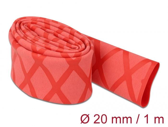 Delock 19594 Guaina termoretraibile Rosso 20 mm Restringimento:2:1 1 pz.-0