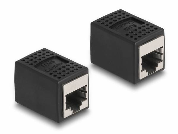 Delock RJ45 Rete Adattatore Cavi [1x Presa RJ45 - 1x Presa RJ45] 0 mm Nero