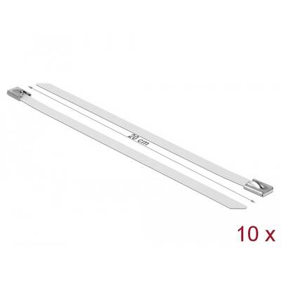Delock 18821 Fascetta fermacavi in acciaio inox Bianco elevata resistenza alla trazione, stabile al calore, con palla di-1