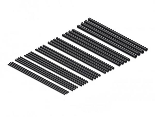 Delock 18987 Kit guaine termoretraibili Nero Restringimento:2:1 1 pz.