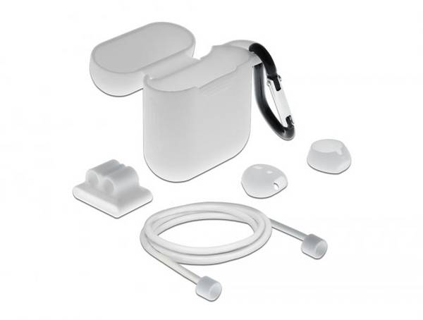 Delock 18351 Custodia protettiva per custodia di ricarica Adatto per (cuffie):Auricolari In Ear  Bianco