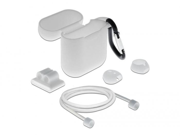 Delock 18351 Custodia protettiva per custodia di ricarica Adatto per (cuffie):Auricolari In Ear Bianco-1
