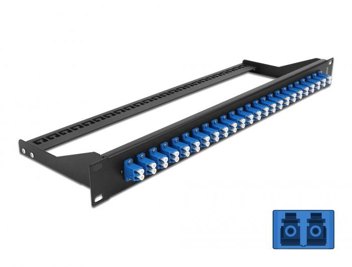 Delock 43386 Patchpanel per fibra ottica 24 Porte LC 1 U-1