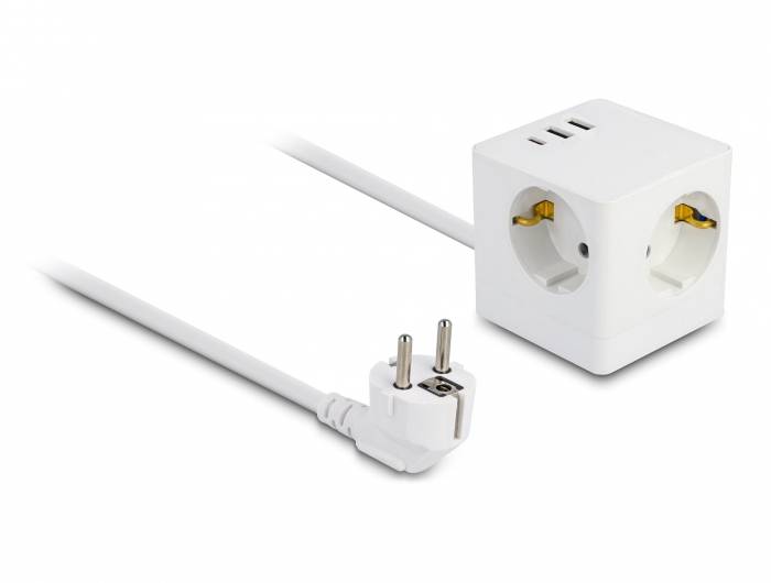 Delock 11497 Multipresa a cubo Bianco 1 pz.-1