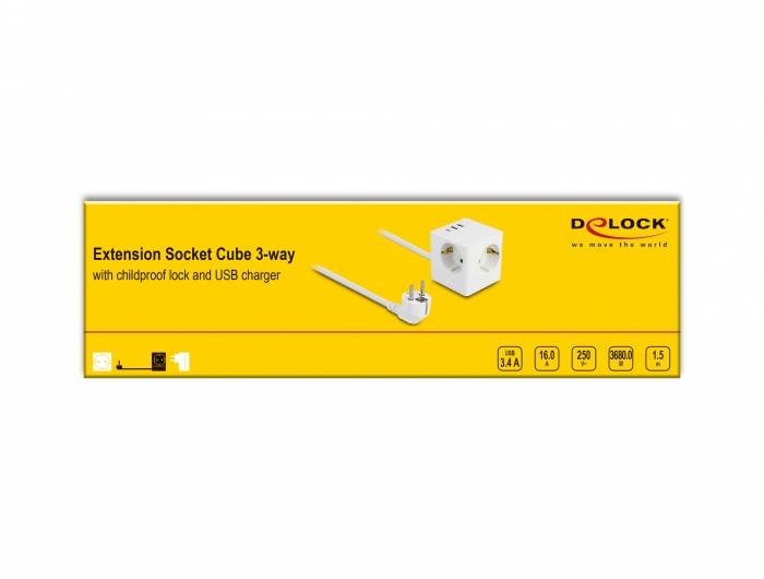 Delock 11497 Multipresa a cubo Bianco 1 pz.-9