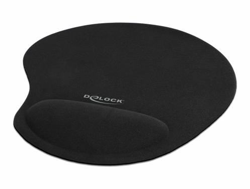Delock 12040 Tappetino per il mouse con inserto in gel per polso   Nero