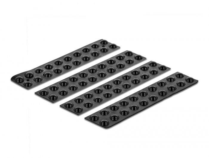 Delock 18307 Piedino di fissaggio autoadesivo Nero (L x A) 6 mm x 2 mm 1 pz.-2