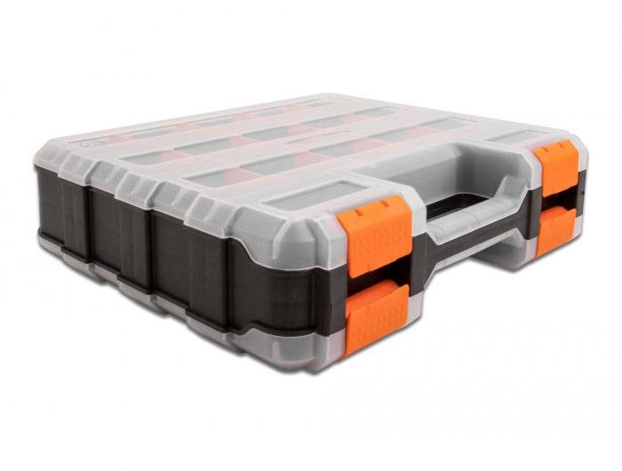 Universale Delock 18417 Cassetta per minuteria (L x A x P) 270 x 80 x 320 mm Scomparti: 34 Protetto dagli schizzi d'acqu-2