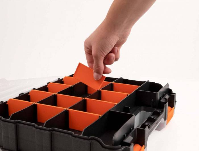 Universale Delock 18417 Cassetta per minuteria (L x A x P) 270 x 80 x 320 mm Scomparti: 34 Protetto dagli schizzi d'acqu-4