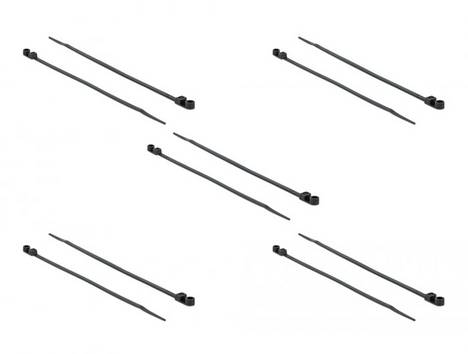 Delock 18949  Fascetta per cavi   Nero con occhiello di montaggio 10 pz.
