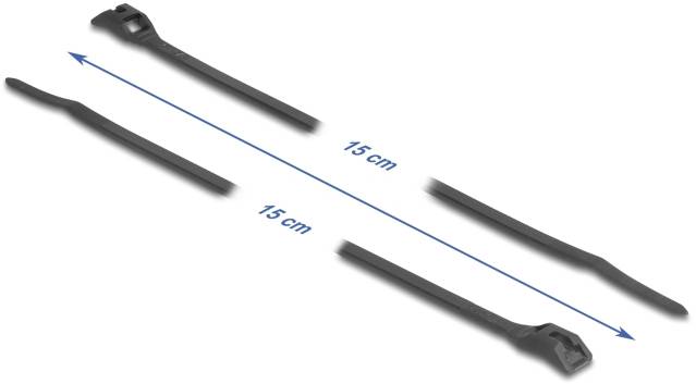 Delock 19467 Fascetta per cavi Nero riutilizzabili 100 pz.-2