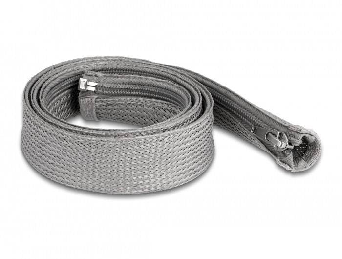 Delock 20825 20825 Guaina intrecciata Grigio Poliestere 1 m 20 mm (max) 1 pz.-1