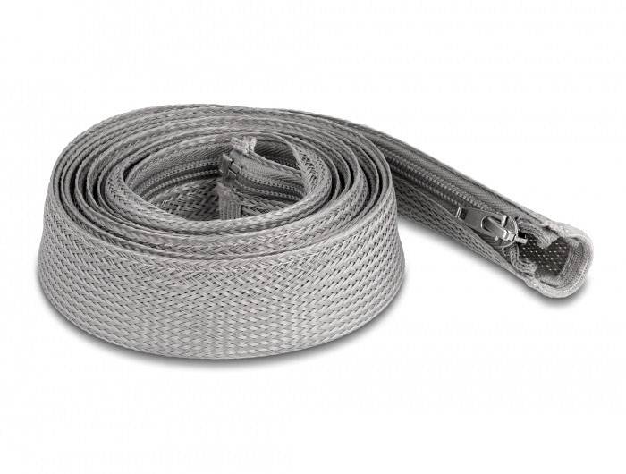Delock 20831 20831 Guaina intrecciata Grigio Poliestere 2 m 20 mm (max) 1 pz.-1