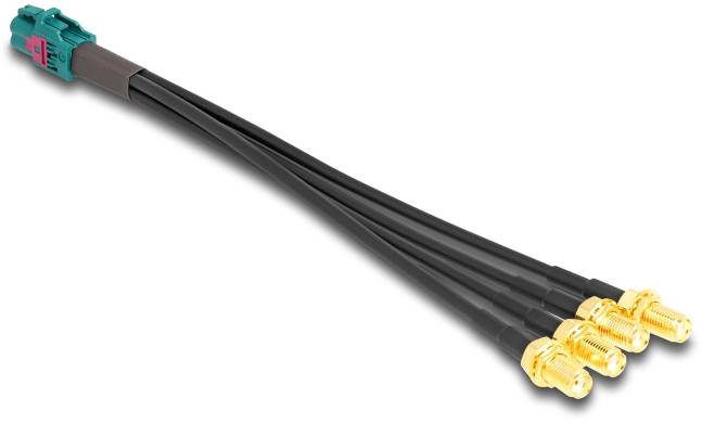 Delock Antenna WLAN Cavo [1x Presa Fakra - 4x Presa SMA] 0.2 m Nero-2