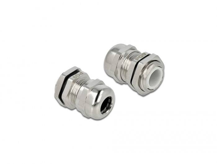 Delock 60276 impermeabile PG9 Ottone Argento 1 pz.-2